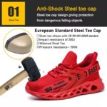 Light Weight Fashion Sport Safety Shoes Red for Women ARL-TM262