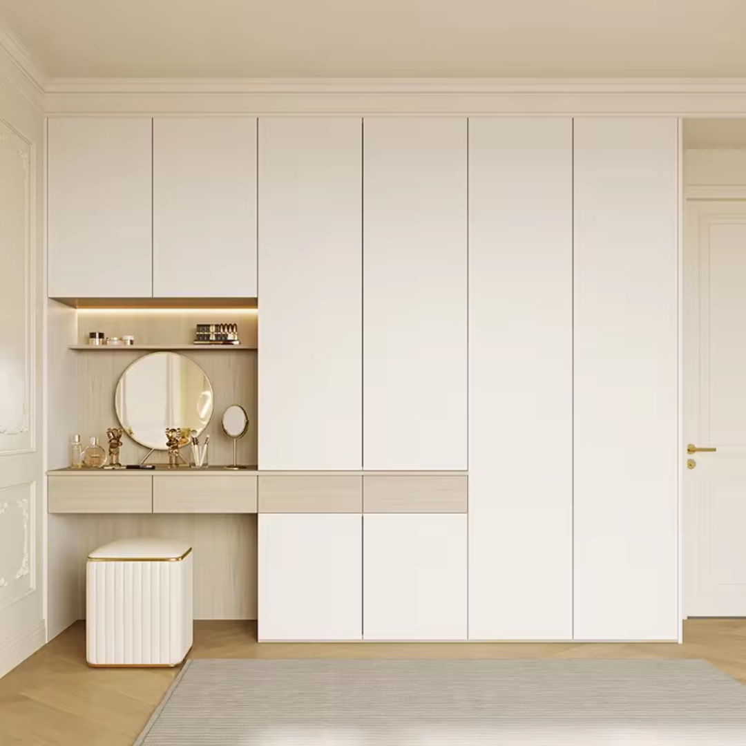 Contemporary White Wardrobe & Dressing Table Set ARL-STW008