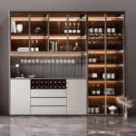 Custom Made Luxury High-End Home Bar Glass Wine Display Cabinet
