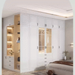 Customizable Modern Swing Door Wardrobe with Hanging Rod ARL-STWD-02
