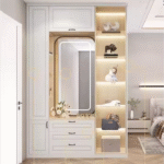 Customizable Modern Swing Door Wardrobe with Hanging Rod ARL-STWD-02