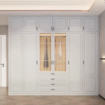 Customizable Modern Swing Door Wardrobe with Hanging Rod ARL-STWD-02