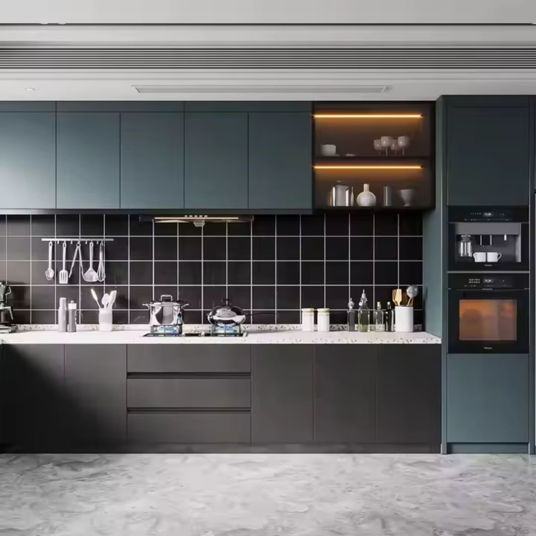 Edna Collection Modern Black Kitchen Cabinets