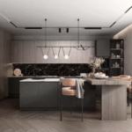 Edna Collection Modern European Design Black Glossy Kitchen Cabinets ARL-SKC-42