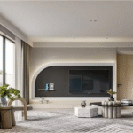 Floating Size TV Stand Cabinet for Living Room & Bedroom Luxury Wooden