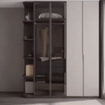 Modern Custom Wardrobe with Glass Doors Stylish Bedroom Storage ARL-STW017