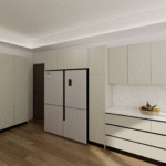 Modern Handle-less Kitchen Cabinet with Integrated Storage and Soft-Close Mechanism ARL-SPK250627002