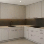 Modern L-Shaped Light Grey Kitchen Set ARL-MD-0101