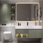 Modern Light Wood Grain Complete Set Bathroom Vanity