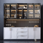 Modern Luxury Wall Wine Cabinet for Living Room & Home Bar Display