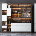 Modern Luxury Wall Wine Cabinet for Living Room & Home Bar Display