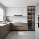 Modern Wooden Plywood Melamine Modular Kitchen Cabinet