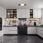 Premium White Glossy Kitchen Hardware & Accessories - Ideal for Villa Kitchens