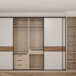 Sliding Door Wardrobe with Wooden Accents ARL-SP2506003