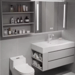Villa Project Large White Modern Bathroom Furniture Design