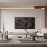 Wall Mounted TV Cabinets Unit with Fireplace