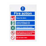 Fire Action Notice Signs Sticker Pack ARL-FA