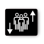 Gloss Black Elevator Sign ARL-ELVT