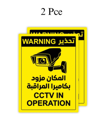 Warning CCTV in Operation Sign Sticker with Bilingual Communication