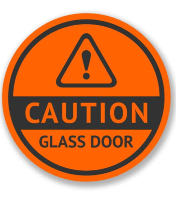 Warning Caution Glass Door Vinyl Stickers ARL-CGD
