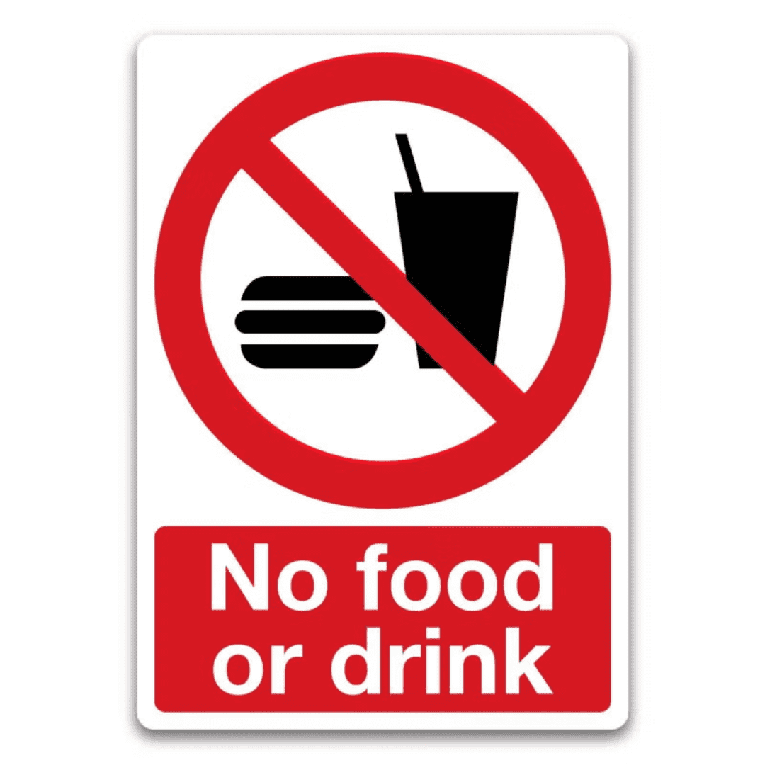 Premium No Food or Drink Sign Premium No Food or Drink Sign